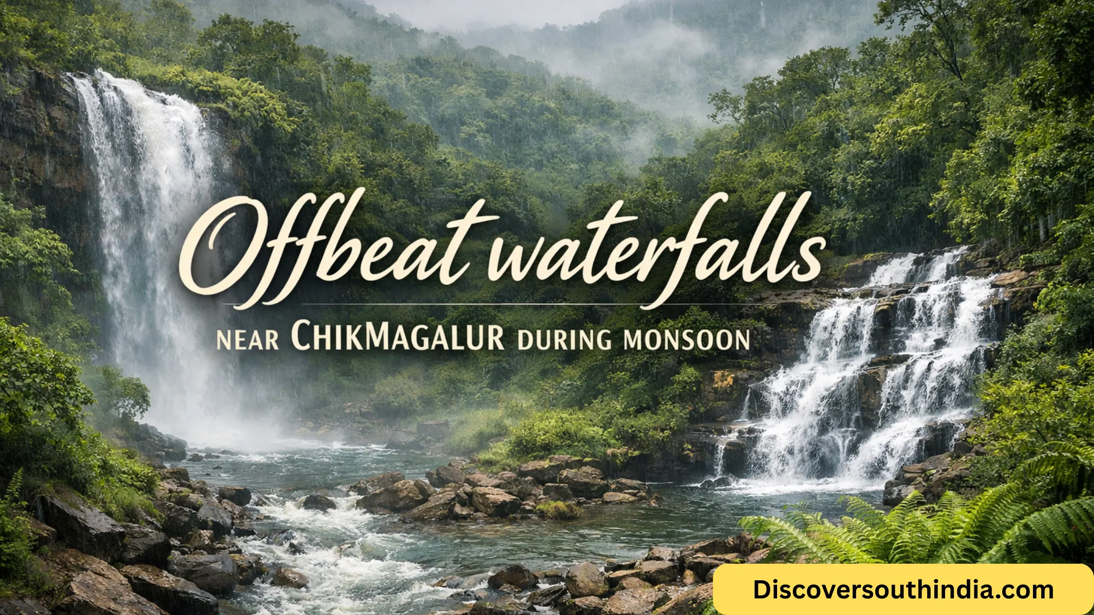 Offbeat waterfalls near Chikmagalur during monsoon