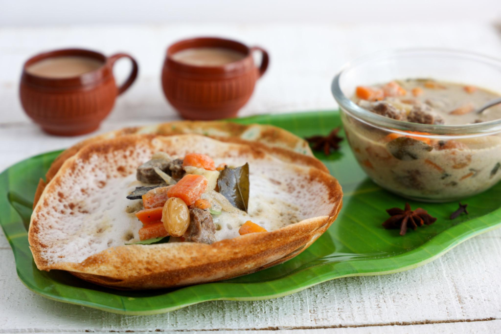Appam with mutton